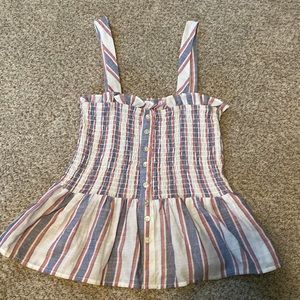 Baby doll tank top with buttons